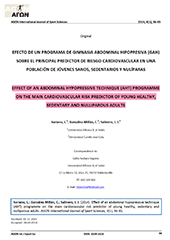 Effect of an abdominal hypopressive technique (aht) programme on the main cardiovascular risk predictor of young healthy, sedentary and nulliparous adults