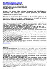 Efficacy of pevic floor muscle training and hypopressiec exercises for treating pelvic organ prolapse in women