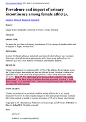 Prevalence and impact of urinary incontinence among female athletes