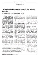 Screening for Urinary Incontinence in Female Athletes