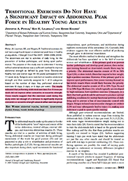 Traditional Exercises Do Not Have a Significant Impact on Abdominal Peak Force in Healthy Young Adults