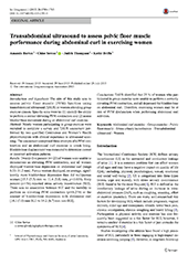 Transabdominal ultrasound to assess pelvic floor muscle performance during abdominal curl in exercising women.